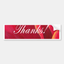 Red Poppy Flower Painting with Thank You Bumper Sticker