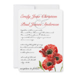 Red Poppy Flower Wedding Invitation Black Centres