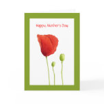 Red Poppy Mother's Day Card Cards
