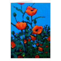 RED POPPY PAINTNG CARD