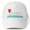 Red Poppy teal Hat