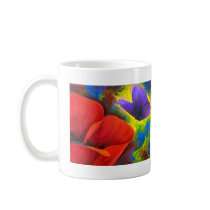 Red Poppy With Butterfly Art - Multi Coffee Mug