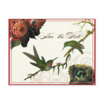 Red Protea Hummingbirds - Save the Date Postcard