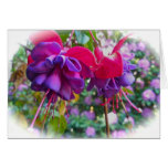 Red Purple Fushia Blossoms Greeting Card