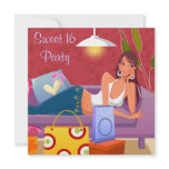 Red Purple Sweet 16 Birthday Party invitations