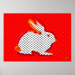 'red rabbit' digital painting Poster