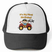 Red Race Car 1st Birthday Tshirts and Gifts Trucker Hats