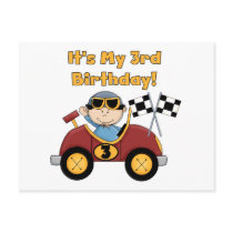 Red Race Car 3rd Birthday Tshirts and Gifts Postcard