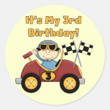 Red Race Car 3rd Birthday Tshirts and Gifts Sticker
