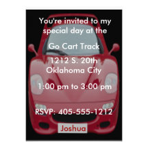 Red Race Car Birthday Invitation