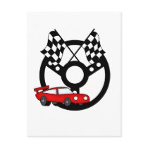 Red Race Car Tshirts and Gifts Postcards