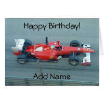 Red Racing Car Birthday Card