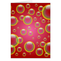 Red Rainbow Bubbles Card