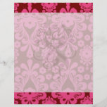 red raspberry and brown mod damask personalised flyer