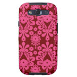 red raspberry and burgundy mod damask samsung galaxy SIII covers