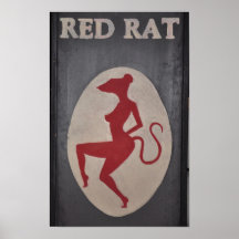 Red Rat Pub Sign Poster
