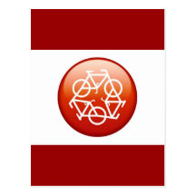 Red recycle symbol post card