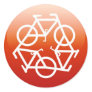 Red recycle symbol sticker