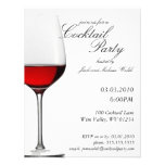 Red Red Wine Cocktail & Wine Party Invitations invitations