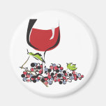 Red, Red Wine Fridge Magnet