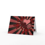 Red Retro Hearts Valentine’s Day Greeting Card