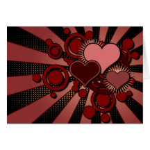 Red Retro Hearts Valentine’s Day Greeting Card