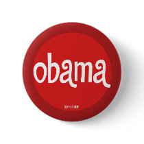 Red Retro Obama Button