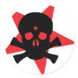 red revolution star skull stickers