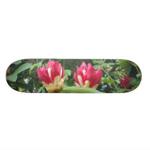 Red Rhodendron Buds Skate Deck