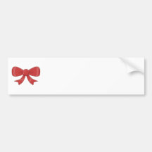 Red Ribbon Bow. On White. Bumper Stickers