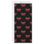 Red Ribbon Bow Pattern on Black. Personalised Rack Card