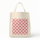 Red Ribbon Bow Pattern on Pink. Custom bags