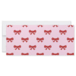 Red Ribbon Bow Pattern on Pink. Custom Rack Cards