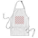 Red Ribbon Bow Pattern, on White. Custom aprons