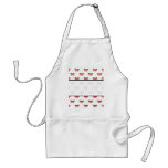 Red Ribbon Bow Pattern on White. Custom aprons