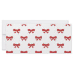 Red Ribbon Bow Pattern, on White. Personalised Rack Card