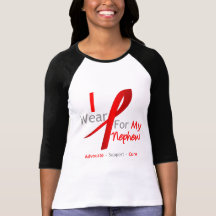 Red Ribbon I Wear Red For My Nephew T Shirt