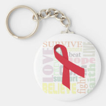 Red Ribbon Inspiration Keychain for Stroke, AIDS