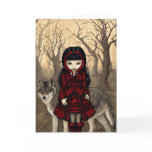 "Red Riding Hood in Autumn" Greeting Card