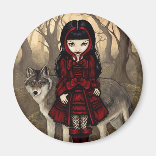 "Red Riding Hood in Autumn" Magnet