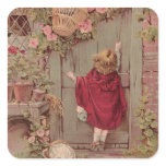 Red Riding Hood Knocks on the Door Square Sticker