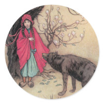 Red Riding Hood Round Stickers