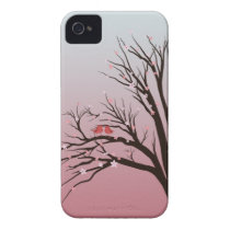 Red robins in a cherry blossom tree iphone 4 case-mate hoesjes