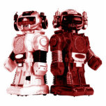 red robots photo sculpture
