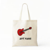 Red Rockin' Guitar Canvas Bag