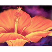 Red Rooster Frog Hibiscus Photo Sculpture - Multi