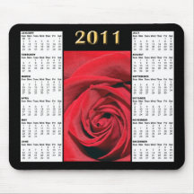 Red Rose 2011 Calendar Mousepad