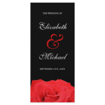 Red Rose and Black Wedding Program rack cards