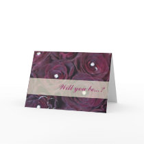 Red rose and diamond Will you bemy bridesmaid card