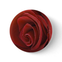 Red Rose Button Badge